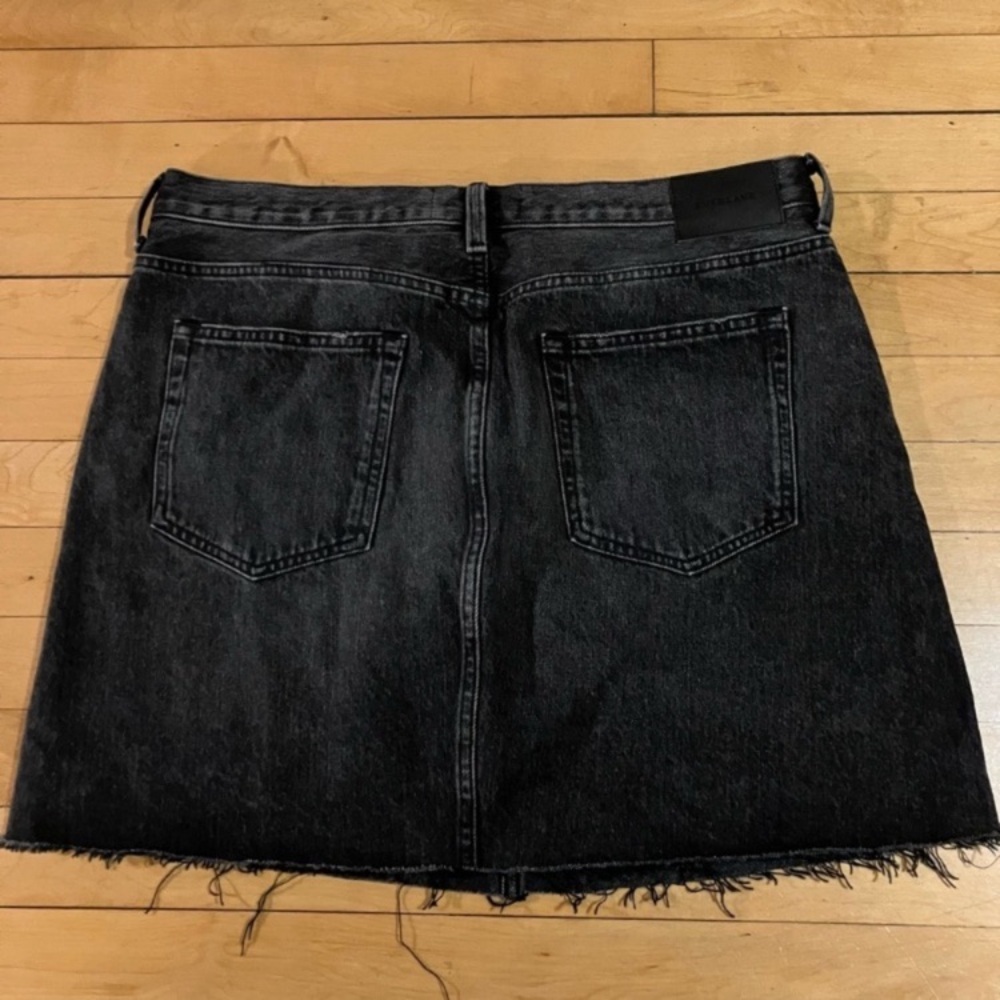 Everlane Denim Black Cut Off Mini Skirt - Picture 5 of 8